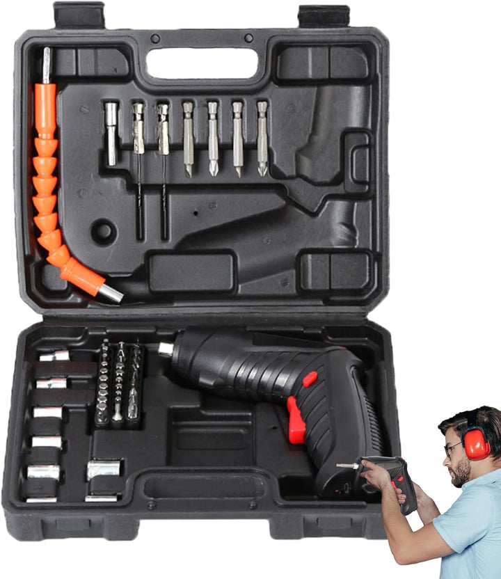 Aparafusadora Eletrica com Kit 47 Ferramentas