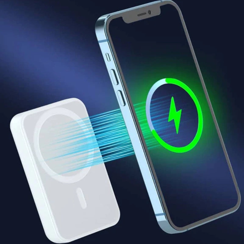 Cargador de energía inalámbrico magnético, 3 en 1, delgado de 5000 mAh,  cargador portátil inalámbrico Mag-Safe, compatible con iPhone