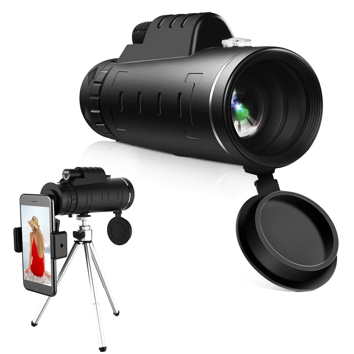 Telescopio Monocular HD 500X + Suporte Para Telemóvel