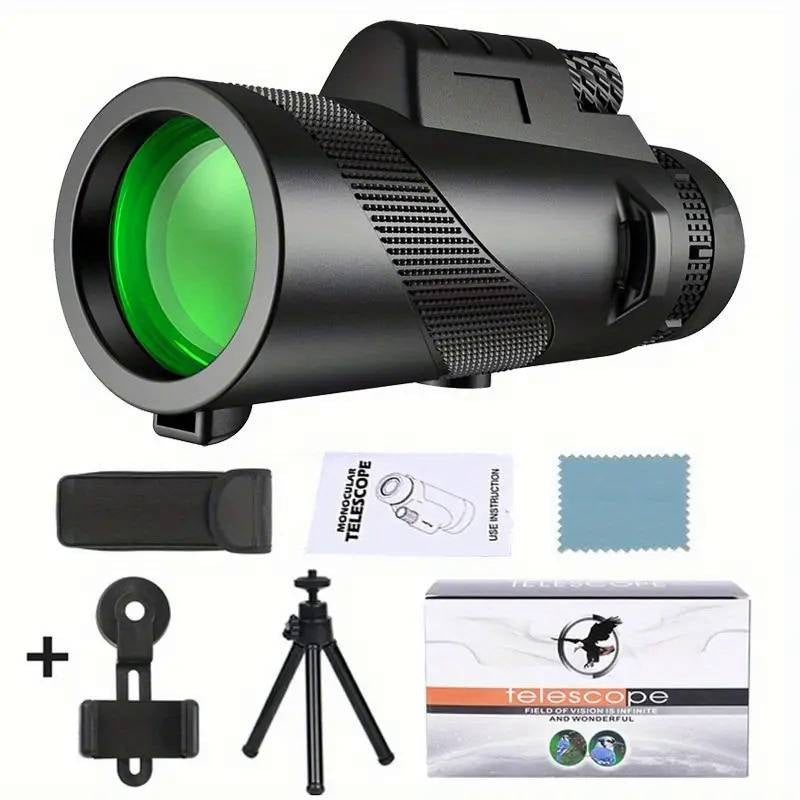 Telescopio Monocular HD 500X + Suporte Para Telemóvel