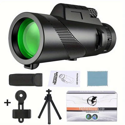 Telescopio Monocular HD 500X + Suporte Para Telemóvel